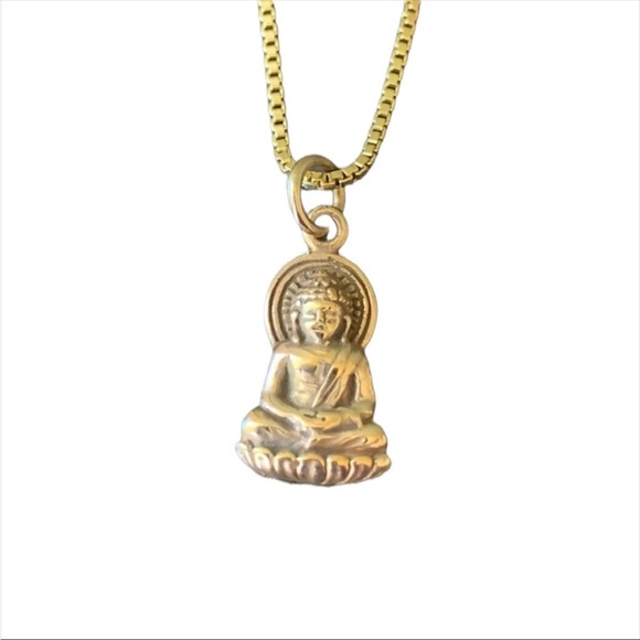 Chain Reaction Jewelry Jewelry Buddha Vermeil Gold Pendant On Vermeil Gold Chain 6 New